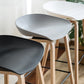 Modern Plastic Counter Stool Footrest Low Back Bucket Coffee Shop Bar Stool with Wood Legs Clearhalo 'Bar Furniture' 'Bar Stools' 'bar_stools' 'furn' 'furn_bar_stools' 'furniture_bar_stools' 'Kitchen & Dining Furniture' 'kitchen&dining_furn' 'kitchen' 'kitchen_furn' Furniture' 4275806