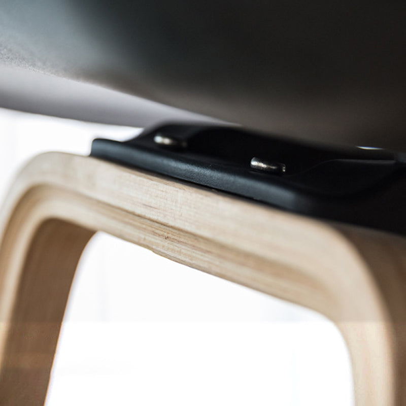 Modern Plastic Counter Stool Footrest Low Back Bucket Coffee Shop Bar Stool with Wood Legs Clearhalo 'Bar Furniture' 'Bar Stools' 'bar_stools' 'furn' 'furn_bar_stools' 'furniture_bar_stools' 'Kitchen & Dining Furniture' 'kitchen&dining_furn' 'kitchen' 'kitchen_furn' Furniture' 4275811