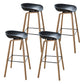 Modern Plastic Counter Stool Footrest Low Back Bucket Coffee Shop Bar Stool with Wood Legs Black 4 Piece Set Clearhalo 'Bar Furniture' 'Bar Stools' 'bar_stools' 'furn' 'furn_bar_stools' 'furniture_bar_stools' 'Kitchen & Dining Furniture' 'kitchen&dining_furn' 'kitchen' 'kitchen_furn' Furniture' 4275819