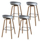 Modern Plastic Counter Stool Footrest Low Back Bucket Coffee Shop Bar Stool with Wood Legs Grey 4 Piece Set Clearhalo 'Bar Furniture' 'Bar Stools' 'bar_stools' 'furn' 'furn_bar_stools' 'furniture_bar_stools' 'Kitchen & Dining Furniture' 'kitchen&dining_furn' 'kitchen' 'kitchen_furn' Furniture' 4275820