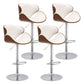 Wood Adjustable Bar & Counter Stool Armed Footrest Indoor Contemporary Bar Stool Gloss White 4 Piece Set Clearhalo 'Bar Furniture' 'Bar Stools' 'bar_stools' 'furn' 'furn_bar_stools' 'furniture_bar_stools' 'Kitchen & Dining Furniture' 'kitchen&dining_furn' 'kitchen' 'kitchen_furn' Furniture' 4275836