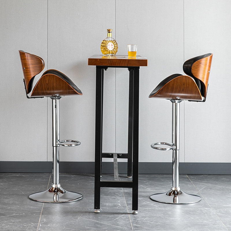 Wood Adjustable Bar & Counter Stool Armed Footrest Indoor Contemporary Bar Stool Clearhalo 'Bar Furniture' 'Bar Stools' 'bar_stools' 'furn' 'furn_bar_stools' 'furniture_bar_stools' 'Kitchen & Dining Furniture' 'kitchen&dining_furn' 'kitchen' 'kitchen_furn' Furniture' 4275845