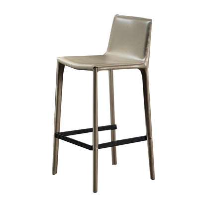 Coffee Shop Low Back Bar Stool Contemporary Leather Square Counter Chair Grey Clearhalo 'Bar Furniture' 'Bar Stools' 'bar_stools' 'furn' 'furn_bar_stools' 'furniture_bar_stools' 'Kitchen & Dining Furniture' 'kitchen&dining_furn' 'kitchen' 'kitchen_furn' Furniture' 4275850