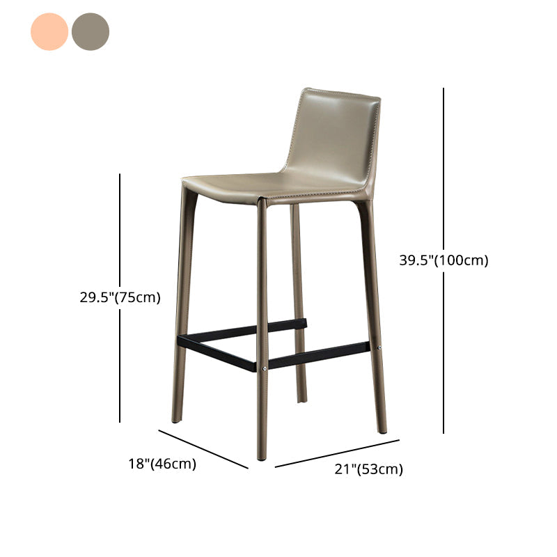 Coffee Shop Low Back Bar Stool Contemporary Leather Square Counter Chair Clearhalo 'Bar Furniture' 'Bar Stools' 'bar_stools' 'furn' 'furn_bar_stools' 'furniture_bar_stools' 'Kitchen & Dining Furniture' 'kitchen&dining_furn' 'kitchen' 'kitchen_furn' Furniture' 4275861
