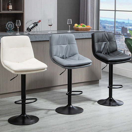 Modern Leather Bar Stool Swivel Bucket Adjustable Height Full Back Counter Stool Clearhalo 'Bar Furniture' 'Bar Stools' 'bar_stools' 'furn' 'furn_bar_stools' 'furniture_bar_stools' 'Kitchen & Dining Furniture' 'kitchen&dining_furn' 'kitchen' 'kitchen_furn' Furniture' 4275862