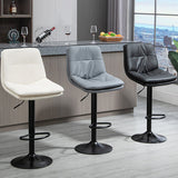 Modern Leather Bar Stool Swivel Bucket Adjustable Height Full Back Counter Stool Clearhalo 'Bar Furniture' 'Bar Stools' 'bar_stools' 'furn' 'furn_bar_stools' 'furniture_bar_stools' 'Kitchen & Dining Furniture' 'kitchen&dining_furn' 'kitchen' 'kitchen_furn' Furniture' 4275862