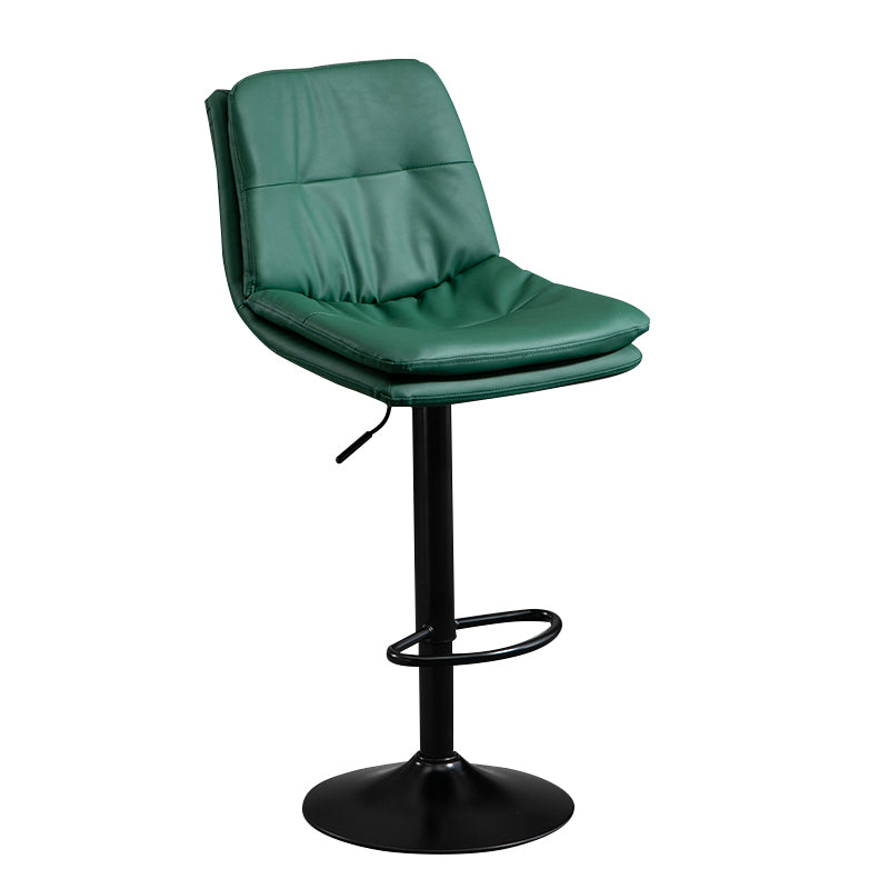 Modern Leather Bar Stool Swivel Bucket Adjustable Height Full Back Counter Stool Green 1 Piece Clearhalo 'Bar Furniture' 'Bar Stools' 'bar_stools' 'furn' 'furn_bar_stools' 'furniture_bar_stools' 'Kitchen & Dining Furniture' 'kitchen&dining_furn' 'kitchen' 'kitchen_furn' Furniture' 4275863