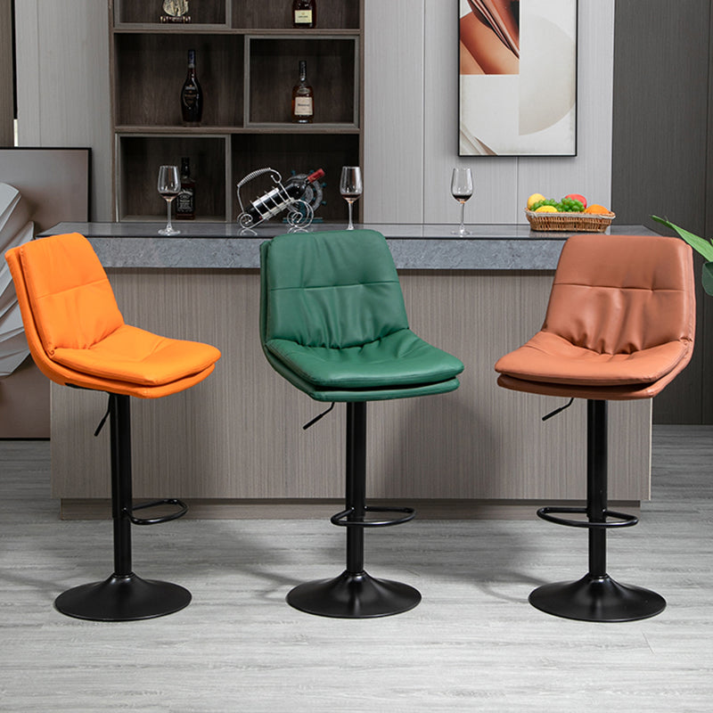 Modern Leather Bar Stool Swivel Bucket Adjustable Height Full Back Counter Stool Clearhalo 'Bar Furniture' 'Bar Stools' 'bar_stools' 'furn' 'furn_bar_stools' 'furniture_bar_stools' 'Kitchen & Dining Furniture' 'kitchen&dining_furn' 'kitchen' 'kitchen_furn' Furniture' 4275864