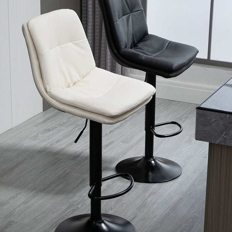Modern Leather Bar Stool Swivel Bucket Adjustable Height Full Back Counter Stool Clearhalo 'Bar Furniture' 'Bar Stools' 'bar_stools' 'furn' 'furn_bar_stools' 'furniture_bar_stools' 'Kitchen & Dining Furniture' 'kitchen&dining_furn' 'kitchen' 'kitchen_furn' Furniture' 4275866