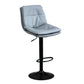 Modern Leather Bar Stool Swivel Bucket Adjustable Height Full Back Counter Stool Grey 1 Piece Clearhalo 'Bar Furniture' 'Bar Stools' 'bar_stools' 'furn' 'furn_bar_stools' 'furniture_bar_stools' 'Kitchen & Dining Furniture' 'kitchen&dining_furn' 'kitchen' 'kitchen_furn' Furniture' 4275869