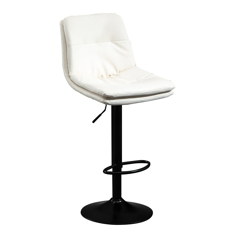 Modern Leather Bar Stool Swivel Bucket Adjustable Height Full Back Counter Stool White 1 Piece Clearhalo 'Bar Furniture' 'Bar Stools' 'bar_stools' 'furn' 'furn_bar_stools' 'furniture_bar_stools' 'Kitchen & Dining Furniture' 'kitchen&dining_furn' 'kitchen' 'kitchen_furn' Furniture' 4275870