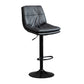 Modern Leather Bar Stool Swivel Bucket Adjustable Height Full Back Counter Stool Black 1 Piece Clearhalo 'Bar Furniture' 'Bar Stools' 'bar_stools' 'furn' 'furn_bar_stools' 'furniture_bar_stools' 'Kitchen & Dining Furniture' 'kitchen&dining_furn' 'kitchen' 'kitchen_furn' Furniture' 4275873