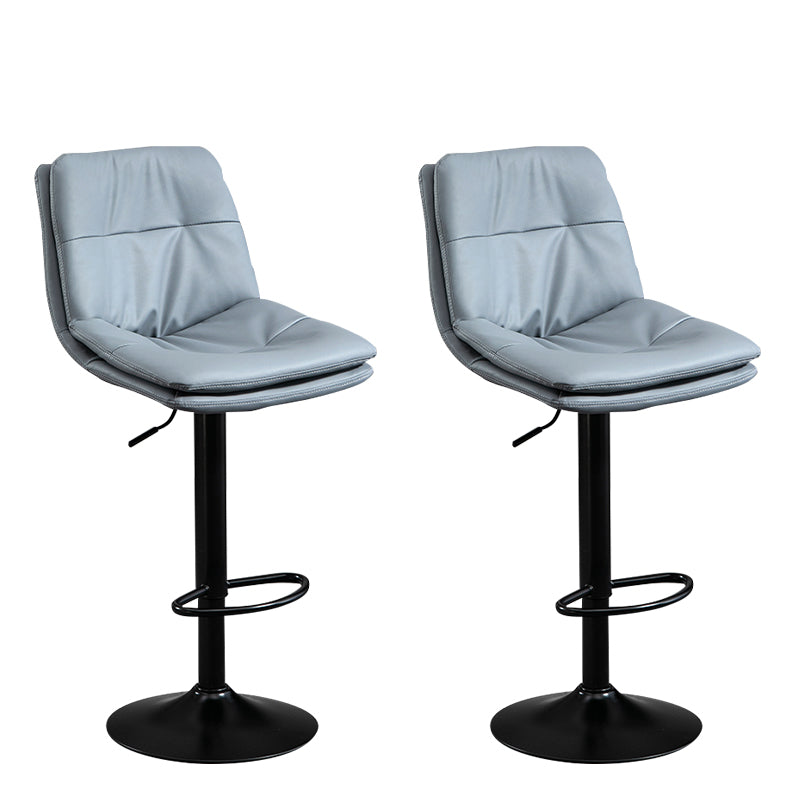 Modern Leather Bar Stool Swivel Bucket Adjustable Height Full Back Counter Stool Grey 2 Piece Set Clearhalo 'Bar Furniture' 'Bar Stools' 'bar_stools' 'furn' 'furn_bar_stools' 'furniture_bar_stools' 'Kitchen & Dining Furniture' 'kitchen&dining_furn' 'kitchen' 'kitchen_furn' Furniture' 4275881