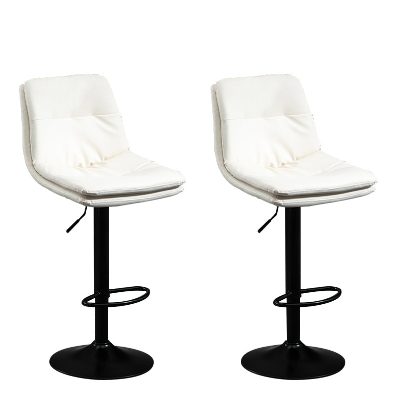 Modern Leather Bar Stool Swivel Bucket Adjustable Height Full Back Counter Stool White 2 Piece Set Clearhalo 'Bar Furniture' 'Bar Stools' 'bar_stools' 'furn' 'furn_bar_stools' 'furniture_bar_stools' 'Kitchen & Dining Furniture' 'kitchen&dining_furn' 'kitchen' 'kitchen_furn' Furniture' 4275882