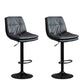 Modern Leather Bar Stool Swivel Bucket Adjustable Height Full Back Counter Stool Black 2 Piece Set Clearhalo 'Bar Furniture' 'Bar Stools' 'bar_stools' 'furn' 'furn_bar_stools' 'furniture_bar_stools' 'Kitchen & Dining Furniture' 'kitchen&dining_furn' 'kitchen' 'kitchen_furn' Furniture' 4275884