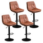 Modern Leather Bar Stool Swivel Bucket Adjustable Height Full Back Counter Stool Brown 4 Piece Set Clearhalo 'Bar Furniture' 'Bar Stools' 'bar_stools' 'furn' 'furn_bar_stools' 'furniture_bar_stools' 'Kitchen & Dining Furniture' 'kitchen&dining_furn' 'kitchen' 'kitchen_furn' Furniture' 4275889