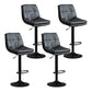 Modern Leather Bar Stool Swivel Bucket Adjustable Height Full Back Counter Stool Black 4 Piece Set Clearhalo 'Bar Furniture' 'Bar Stools' 'bar_stools' 'furn' 'furn_bar_stools' 'furniture_bar_stools' 'Kitchen & Dining Furniture' 'kitchen&dining_furn' 'kitchen' 'kitchen_furn' Furniture' 4275892