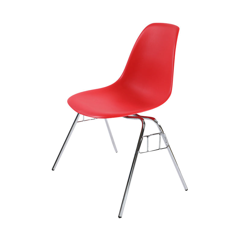 Modern Metal Dining Armless Chair Plastic Dining Side Chair for Restaurant Use Red 1 Piece Clearhalo ' kitchen&dining_furn' 'Dining Chairs' 'Dining Tables & Seating' 'dining_chair' 'Furniture' 'furniture_dining_chair' 'Kitchen & Dining Furniture' 'kitchen' 4275899