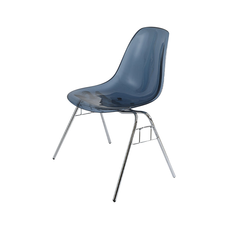 Modern Metal Dining Armless Chair Plastic Dining Side Chair for Restaurant Use Blue 1 Piece Clearhalo ' kitchen&dining_furn' 'Dining Chairs' 'Dining Tables & Seating' 'dining_chair' 'Furniture' 'furniture_dining_chair' 'Kitchen & Dining Furniture' 'kitchen' 4275901