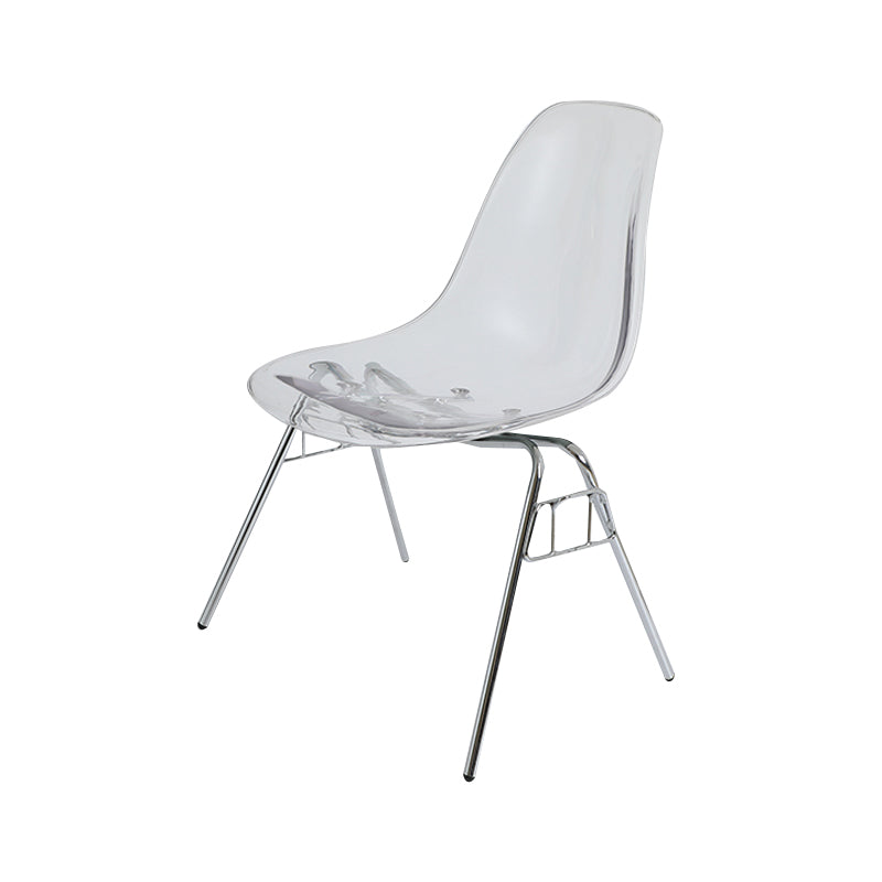 Modern Metal Dining Armless Chair Plastic Dining Side Chair for Restaurant Use Clear 1 Piece Clearhalo ' kitchen&dining_furn' 'Dining Chairs' 'Dining Tables & Seating' 'dining_chair' 'Furniture' 'furniture_dining_chair' 'Kitchen & Dining Furniture' 'kitchen' 4275903
