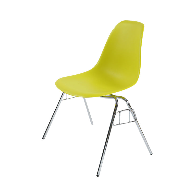 Modern Metal Dining Armless Chair Plastic Dining Side Chair for Restaurant Use Yellow 1 Piece Clearhalo ' kitchen&dining_furn' 'Dining Chairs' 'Dining Tables & Seating' 'dining_chair' 'Furniture' 'furniture_dining_chair' 'Kitchen & Dining Furniture' 'kitchen' 4275908