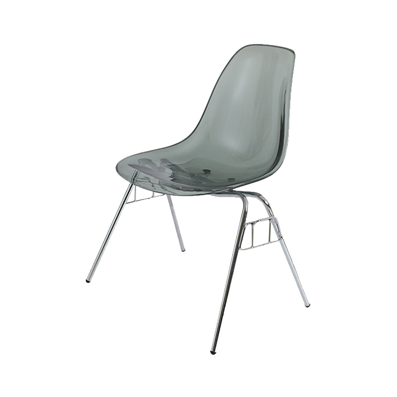 Modern Metal Dining Armless Chair Plastic Dining Side Chair for Restaurant Use Smoke Gray 1 Piece Clearhalo ' kitchen&dining_furn' 'Dining Chairs' 'Dining Tables & Seating' 'dining_chair' 'Furniture' 'furniture_dining_chair' 'Kitchen & Dining Furniture' 'kitchen' 4275918
