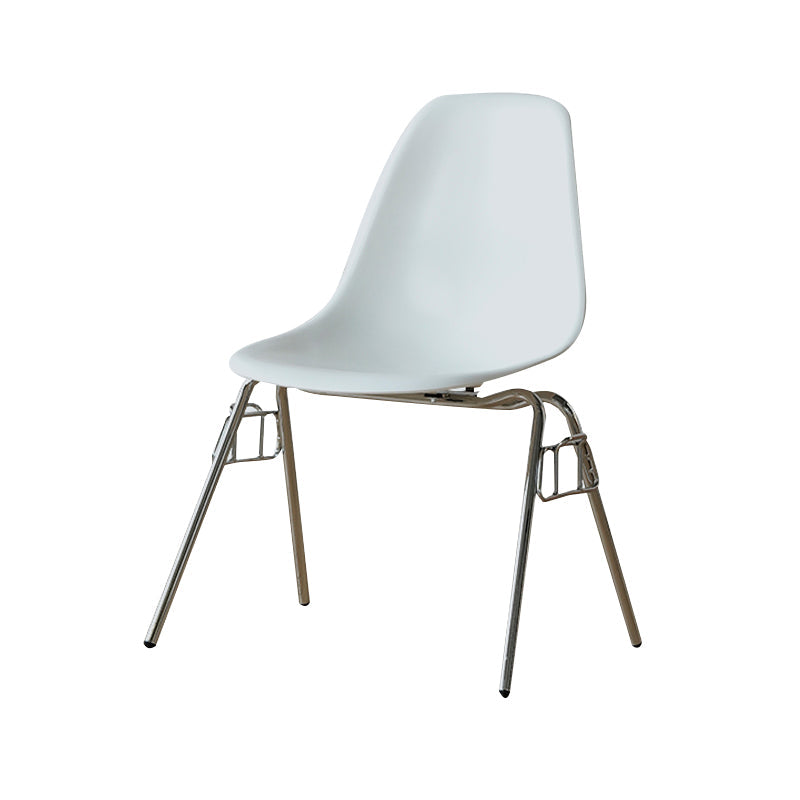 Modern Metal Dining Armless Chair Plastic Dining Side Chair for Restaurant Use White 1 Piece Clearhalo ' kitchen&dining_furn' 'Dining Chairs' 'Dining Tables & Seating' 'dining_chair' 'Furniture' 'furniture_dining_chair' 'Kitchen & Dining Furniture' 'kitchen' 4275920