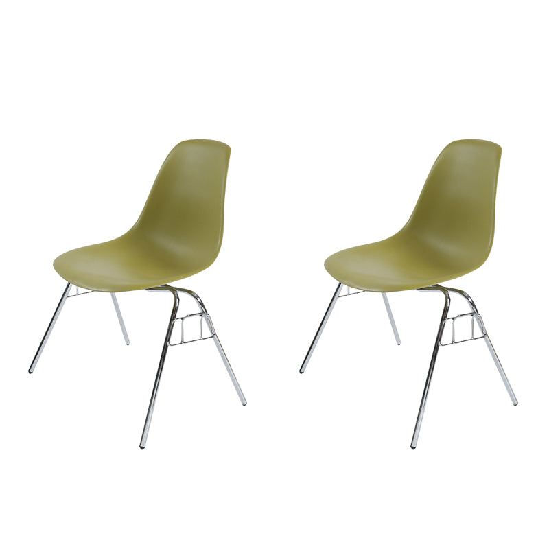 Modern Metal Dining Armless Chair Plastic Dining Side Chair for Restaurant Use Olive Green Set of 2 Clearhalo ' kitchen&dining_furn' 'Dining Chairs' 'Dining Tables & Seating' 'dining_chair' 'Furniture' 'furniture_dining_chair' 'Kitchen & Dining Furniture' 'kitchen' 4275928