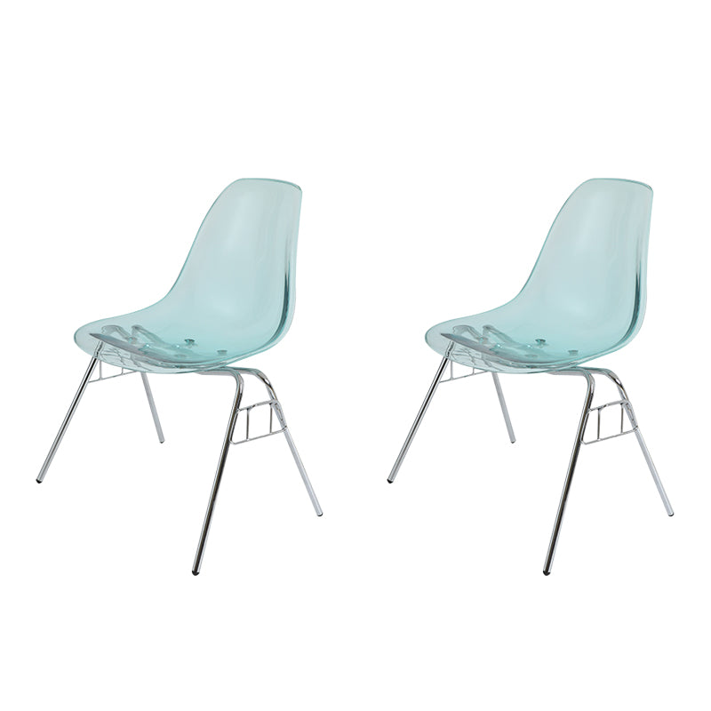 Modern Metal Dining Armless Chair Plastic Dining Side Chair for Restaurant Use Light Blue Set of 2 Clearhalo ' kitchen&dining_furn' 'Dining Chairs' 'Dining Tables & Seating' 'dining_chair' 'Furniture' 'furniture_dining_chair' 'Kitchen & Dining Furniture' 'kitchen' 4275929