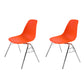 Modern Metal Dining Armless Chair Plastic Dining Side Chair for Restaurant Use Orange Red Set of 2 Clearhalo ' kitchen&dining_furn' 'Dining Chairs' 'Dining Tables & Seating' 'dining_chair' 'Furniture' 'furniture_dining_chair' 'Kitchen & Dining Furniture' 'kitchen' 4275932