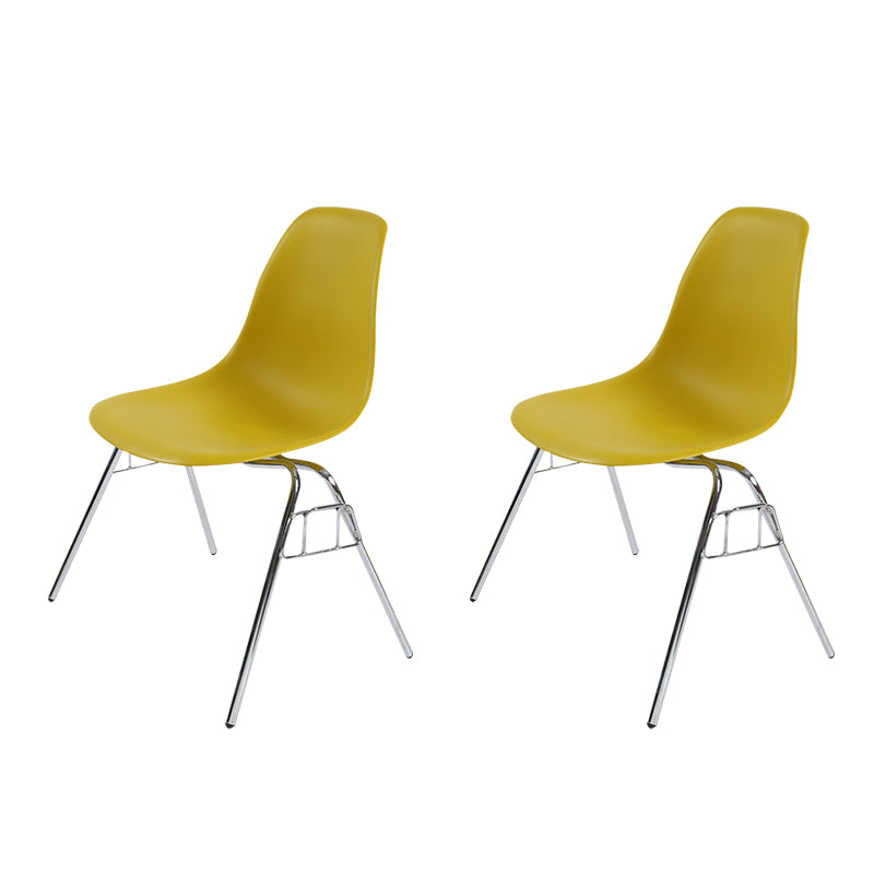 Modern Metal Dining Armless Chair Plastic Dining Side Chair for Restaurant Use Ginger Set of 2 Clearhalo ' kitchen&dining_furn' 'Dining Chairs' 'Dining Tables & Seating' 'dining_chair' 'Furniture' 'furniture_dining_chair' 'Kitchen & Dining Furniture' 'kitchen' 4275936