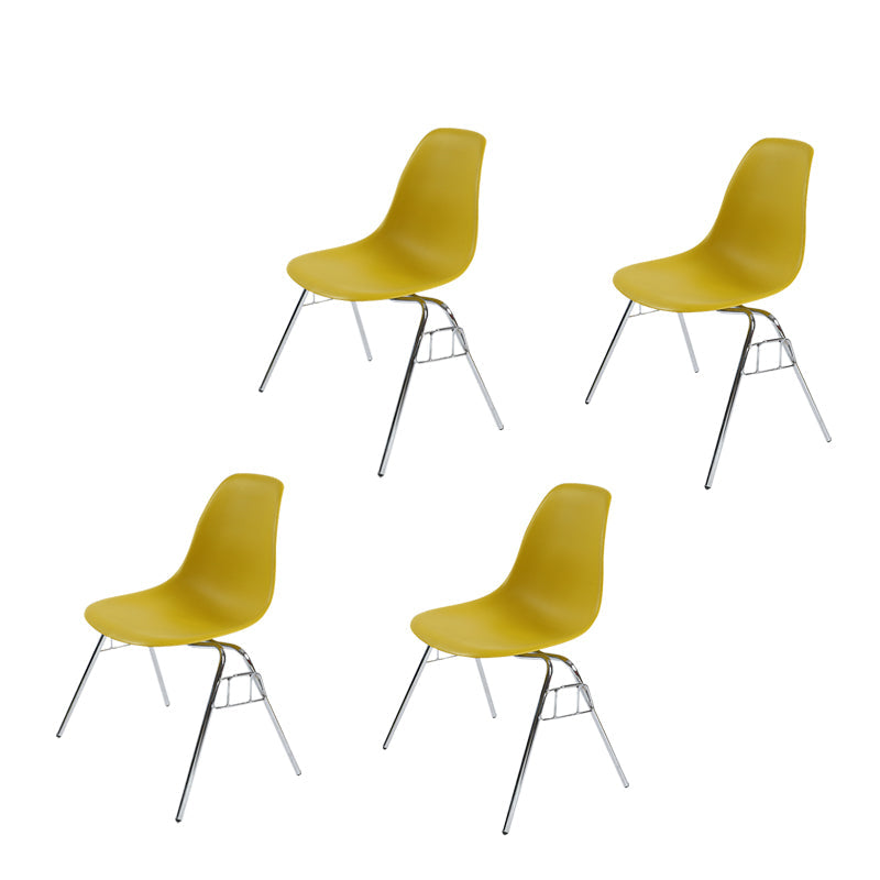Modern Metal Dining Armless Chair Plastic Dining Side Chair for Restaurant Use Ginger Set of 4 Clearhalo ' kitchen&dining_furn' 'Dining Chairs' 'Dining Tables & Seating' 'dining_chair' 'Furniture' 'furniture_dining_chair' 'Kitchen & Dining Furniture' 'kitchen' 4275941