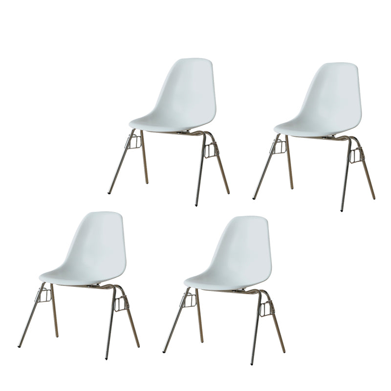 Modern Metal Dining Armless Chair Plastic Dining Side Chair for Restaurant Use White Set of 4 Clearhalo ' kitchen&dining_furn' 'Dining Chairs' 'Dining Tables & Seating' 'dining_chair' 'Furniture' 'furniture_dining_chair' 'Kitchen & Dining Furniture' 'kitchen' 4275942
