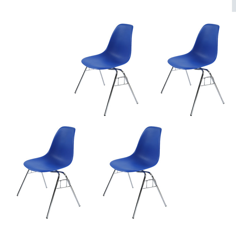 Modern Metal Dining Armless Chair Plastic Dining Side Chair for Restaurant Use Dark Blue Set of 4 Clearhalo ' kitchen&dining_furn' 'Dining Chairs' 'Dining Tables & Seating' 'dining_chair' 'Furniture' 'furniture_dining_chair' 'Kitchen & Dining Furniture' 'kitchen' 4275949