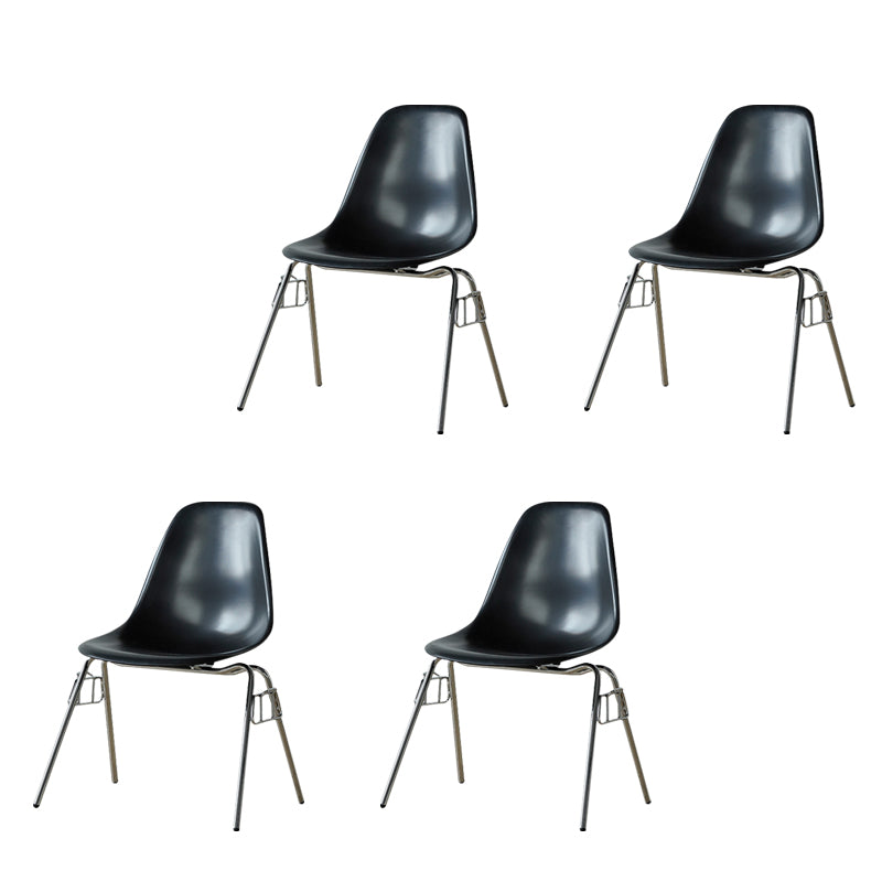 Modern Metal Dining Armless Chair Plastic Dining Side Chair for Restaurant Use Black Set of 4 Clearhalo ' kitchen&dining_furn' 'Dining Chairs' 'Dining Tables & Seating' 'dining_chair' 'Furniture' 'furniture_dining_chair' 'Kitchen & Dining Furniture' 'kitchen' 4275950