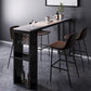 Contemporary Bar Dining Table Rectangle Bar Table with Shelves in Black 63"L x 15.7"W x 41.3"H Without Chairs Clearhalo 'Bar Furniture' 'Bar Tables' 'bar_tables' 'furn' 'furn_bar_tables' 'Furniture' 'furniture_bar_tables' 'Kitchen & Dining Furniture' 'kitchen&dining_furn' 'kitchen' 4284393
