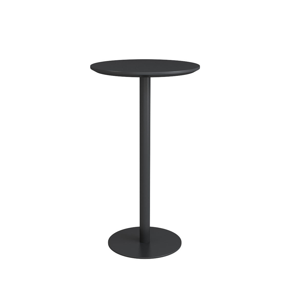 Contemporary Round Bar Dining Table Indoor Wood Bar Table with Iron Base Black Without Chairs Clearhalo 'Bar Furniture' 'Bar Tables' 'bar_tables' 'furn' 'furn_bar_tables' 'Furniture' 'furniture_bar_tables' 'Kitchen & Dining Furniture' 4284406