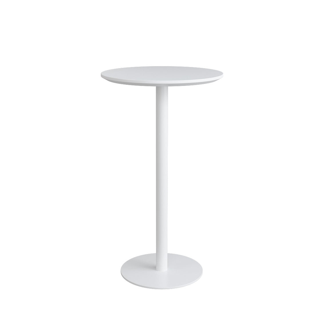 Contemporary Round Bar Dining Table Indoor Wood Bar Table with Iron Base White Without Chairs Clearhalo 'Bar Furniture' 'Bar Tables' 'bar_tables' 'furn' 'furn_bar_tables' 'Furniture' 'furniture_bar_tables' 'Kitchen & Dining Furniture' 4284407