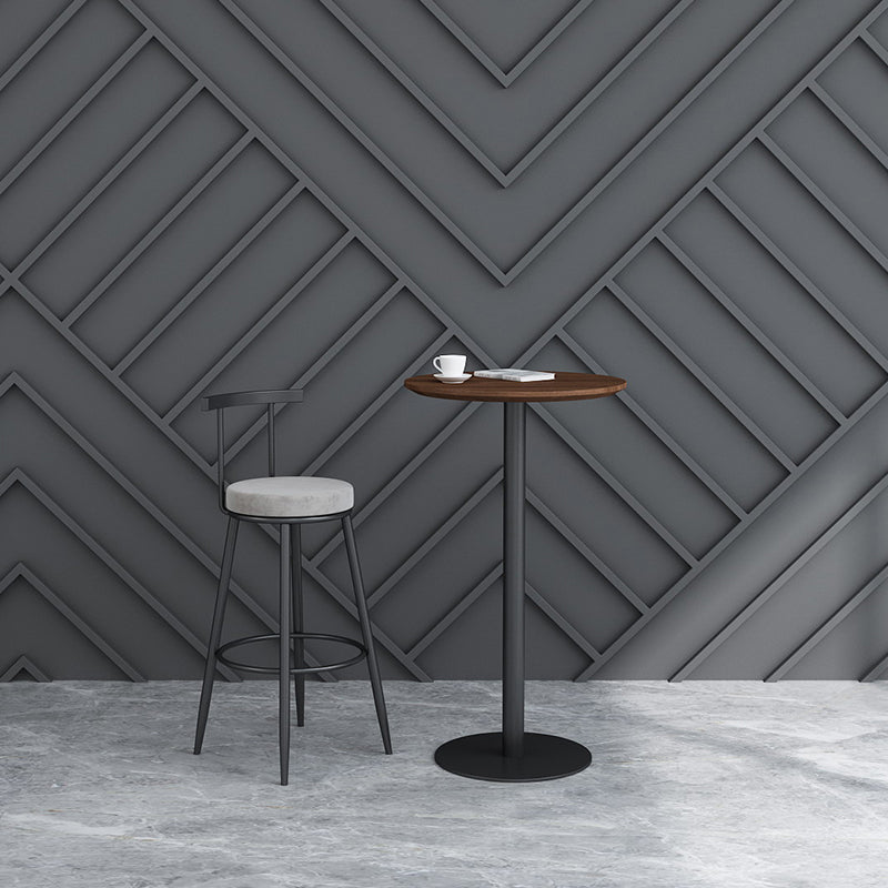 Contemporary Round Bar Dining Table Indoor Wood Bar Table with Iron Base Clearhalo 'Bar Furniture' 'Bar Tables' 'bar_tables' 'furn' 'furn_bar_tables' 'Furniture' 'furniture_bar_tables' 'Kitchen & Dining Furniture' 4284410