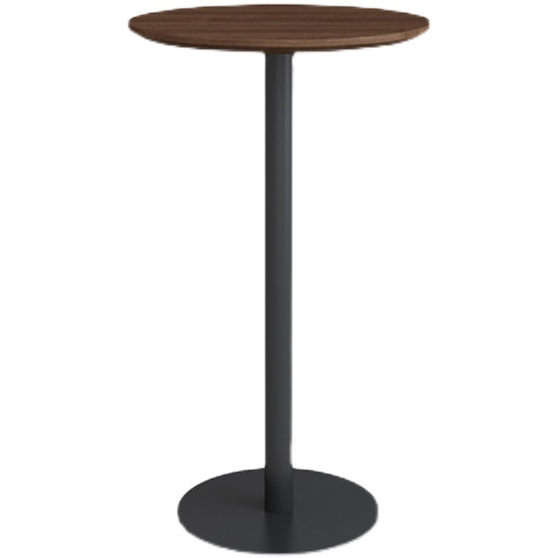 Contemporary Round Bar Dining Table Indoor Wood Bar Table with Iron Base Clearhalo 'Bar Furniture' 'Bar Tables' 'bar_tables' 'furn' 'furn_bar_tables' 'Furniture' 'furniture_bar_tables' 'Kitchen & Dining Furniture' 4284412