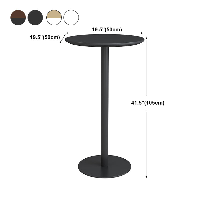 Contemporary Round Bar Dining Table Indoor Wood Bar Table with Iron Base Clearhalo 'Bar Furniture' 'Bar Tables' 'bar_tables' 'furn' 'furn_bar_tables' 'Furniture' 'furniture_bar_tables' 'Kitchen & Dining Furniture' 4284418
