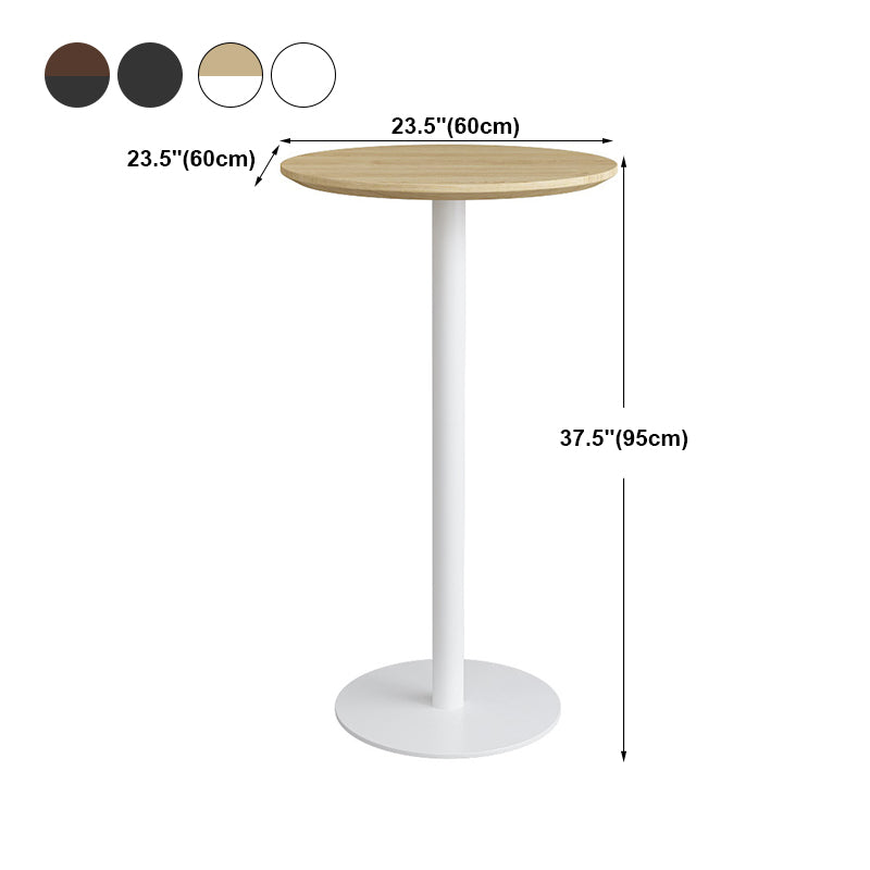 Contemporary Round Bar Dining Table Indoor Wood Bar Table with Iron Base Clearhalo 'Bar Furniture' 'Bar Tables' 'bar_tables' 'furn' 'furn_bar_tables' 'Furniture' 'furniture_bar_tables' 'Kitchen & Dining Furniture' 4284423
