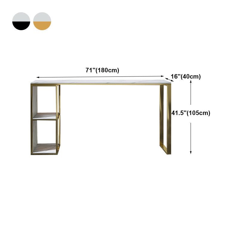 Marble Modern Sled Cocktail Bar Table with Storage Rectangle Counter Table Clearhalo 'Bar Furniture' 'Bar Tables' 'bar_tables' 'furn' 'furn_bar_tables' 'Furniture' 'furniture_bar_tables' 'Kitchen & Dining Furniture' 'kitchen&dining_furn' 'kitchen' 4284453