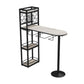 Modern Stone Storage Dining Table Double Pedestal Indoor Patio Bar Table 47.2"L x 15.7"W x 41.3"H Black Without Chairs Clearhalo 'Bar Furniture' 'Bar Tables' 'bar_tables' 'furn' 'furn_bar_tables' 'Furniture' 'furniture_bar_tables' 'Kitchen & Dining Furniture' 'kitchen&dining_furn' 'kitchen' 4284463