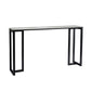Contemporary Rectangle Bar Dining Table Indoor Bar Table with Black Metal Base White Without Chairs Clearhalo 'Bar Furniture' 'Bar Tables' 'bar_tables' 'furn' 'furn_bar_tables' 'Furniture' 'furniture_bar_tables' 'Kitchen & Dining Furniture' 'kitchen&dining_furn' 'kitchen' 4284491