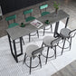 Contemporary Rectangle Bar Dining Table Indoor Bar Table with Black Metal Base 55.1"L x 15.7"W x 41.3"H Gray Without Chairs Clearhalo 'Bar Furniture' 'Bar Tables' 'bar_tables' 'furn' 'furn_bar_tables' 'Furniture' 'furniture_bar_tables' 'Kitchen & Dining Furniture' 'kitchen&dining_furn' 'kitchen' 4284498