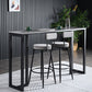 Contemporary Rectangle Bar Dining Table Indoor Bar Table with Black Metal Base 47.2"L x 15.7"W x 41.3"H Gray Without Chairs Clearhalo 'Bar Furniture' 'Bar Tables' 'bar_tables' 'furn' 'furn_bar_tables' 'Furniture' 'furniture_bar_tables' 'Kitchen & Dining Furniture' 'kitchen&dining_furn' 'kitchen' 4284500