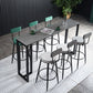 Contemporary Rectangle Bar Dining Table Indoor Bar Table with Black Metal Base Clearhalo 'Bar Furniture' 'Bar Tables' 'bar_tables' 'furn' 'furn_bar_tables' 'Furniture' 'furniture_bar_tables' 'Kitchen & Dining Furniture' 'kitchen&dining_furn' 'kitchen' 4284502