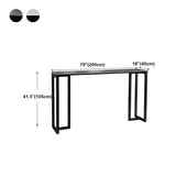 Contemporary Rectangle Bar Dining Table Indoor Bar Table with Black Metal Base Clearhalo 'Bar Furniture' 'Bar Tables' 'bar_tables' 'furn' 'furn_bar_tables' 'Furniture' 'furniture_bar_tables' 'Kitchen & Dining Furniture' 'kitchen&dining_furn' 'kitchen' 4284508