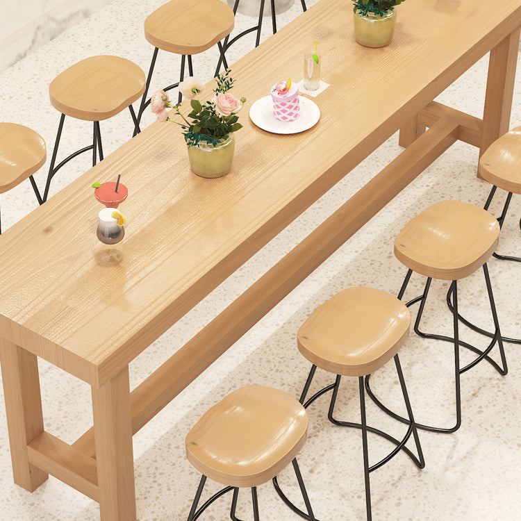 Contemporary Rectangle Bar Dining Table Indoor Wood Bar Table in Light Brown Clearhalo 'Bar Furniture' 'Bar Tables' 'bar_tables' 'furn' 'furn_bar_tables' 'Furniture' 'furniture_bar_tables' 'Kitchen & Dining Furniture' 'kitchen&dining_furn' 'kitchen' 4284521